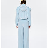 13DE MARZO | 2503 Rhinestone Velvet Jacket Light blue