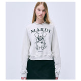 MARDI MERCREDI 2502 SWEATSHIRT RAGLAN SWING THE TAIL DDANJI PEARL NECKLACE_OATMEAL BLACK