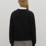 MARITHE 2511 经典LOGO粗纱毛衣 黑