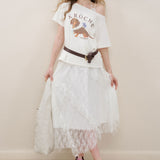 Kroche 2507 腊肠小狗 慵懒亲肤棉质斜肩短袖