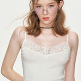 Kroche 2411  蝴蝶結蕾丝花边针织吊带