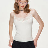 Kroche 2411  蝴蝶結蕾丝花边针织吊带