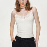 Kroche 2411  蝴蝶結蕾丝花边针织吊带