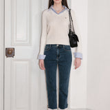 Kroche SS2404 法式假两件绞花针织衫