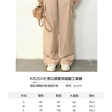 Kroche SS2309 多口袋复古宽松阔腿工装裤