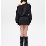 13DE MARZO | 2503 Doozoo Off-shoulder Jumper Black