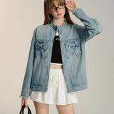 SOMESOWE 2409 立体蝴蝶结机车牛仔外套