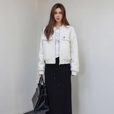 SOMESOWE SS2401 袋盖圈圈羊毛外套 白