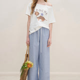 Kroche 2507 腊肠小狗 慵懒亲肤棉质斜肩短袖