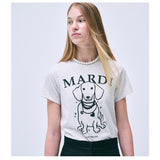 MARDI MERCREDI 2502 SLIM TSHIRT SWING THE TAIL DDANJI PEARL NECKLACE_OATMEAL BLACK