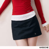 Kroche SS2404 纯色西装A字短半裙 黑