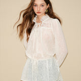 EIMISMOSOL 2505 设计感蕾丝拼接衬衫