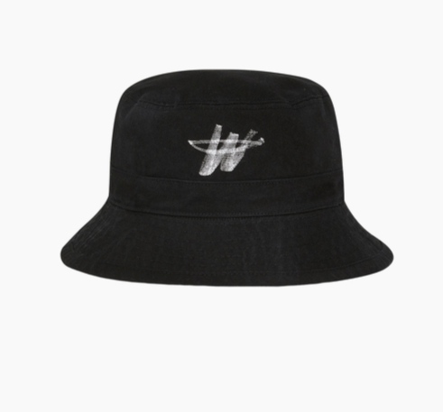 WE11DONE Black WD One Logo Bucket Hat – Lines Up