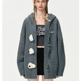 13DE MARZO | 2410 Doozoo Button Yarn Knit Cardigan Grey
