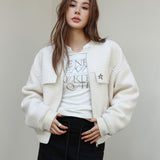 SOMESOWE SS2401 袋盖圈圈羊毛外套 白