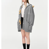 13DE MARZO | 2412 Bear Button Hood Cardigan