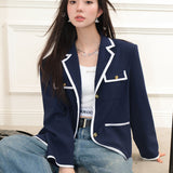 Kroche SS2309 撞色边休闲宽松西装外套
