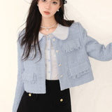 Kroche SS2309 小香风粗花呢流苏短款外套