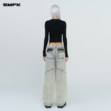 SMFK 2410 幻影复古伞兵裤/星云白