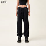 SMFK SS2402 冲锋慢跑运动裤 黑