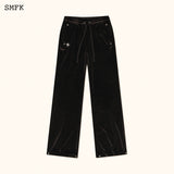 SMFK SS2312 流浪丝绒训练长裤 黑