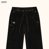 SMFK SS2312 流浪丝绒训练长裤 黑