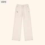 SMFK SS2312 流浪丝绒训练长裤 白