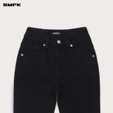 SMFK 2504 十铆钉机车拉链牛仔裤/荒野黑