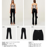 SMFK 2504 十铆钉机车拉链牛仔裤/荒野黑