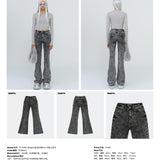 SMFK 2410 幻影雪花喇叭牛仔裤/尘埃灰