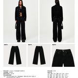 SMFK 2501 十字经典阔腿牛仔裤/黑牛仔