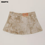 SMFK 2506 狂野大陆牛仔百褶裙(手工)/荒野棕