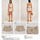 SMFK 2506 狂野大陆牛仔百褶裙(手工)/荒野棕