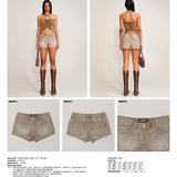 SMFK 2506 荒野钻石低腰牛仔短裤(手工)/野生钻石