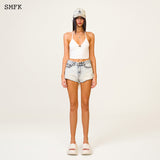 SMFK 2406 野马经典牛仔短裤 白雪花