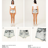 SMFK 2406 野马经典牛仔短裤 白雪花