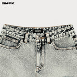 SMFK 2503 十字经典荒野牛仔短裤/白雪花
