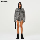 SMFK 2503 十字经典荒野牛仔短裤/尘埃灰