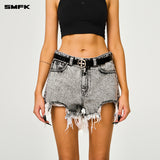 SMFK 2503 十字经典荒野牛仔短裤/尘埃灰