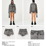 SMFK 2503 十字经典荒野牛仔短裤/尘埃灰