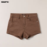 SMFK 2506 十字经典舞团牛仔短裤/野马棕