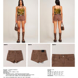 SMFK 2506 十字经典舞团牛仔短裤/野马棕