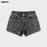 SMFK 2503 十字经典舞团牛仔短裤/尘埃灰