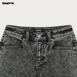 SMFK 2503 十字经典舞团牛仔短裤/尘埃灰