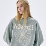 MARDI MERCREDI 2502 SWEATSHIRT FLOWERMARDI NEEDLEWORK_GREY CREAM