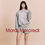MARDI MERCREDI 2502 SWEATSHIRT FLOWERMARDI NEEDLEWORK_GREY CREAM
