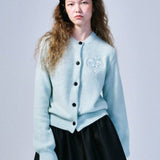 MARDI MERCREDI 2502 RACCOON BLENDED CARDIGAN ROUND NECK SPADE_BABYBLUE