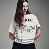 MARDI MERCREDI 2502 TSHIRT SWING THE TAIL DDANJI FLOWER CHOKER_OATMEAL BLACK