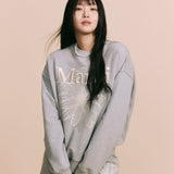 MARDI MERCREDI 2502 SWEATSHIRT FLOWERMARDI NEEDLEWORK_GREY CREAM