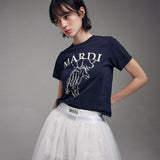 MARDI MERCREDI 2502 SLIM TSHIRT SWING THE TAIL DDANJI_NAVY IVORY